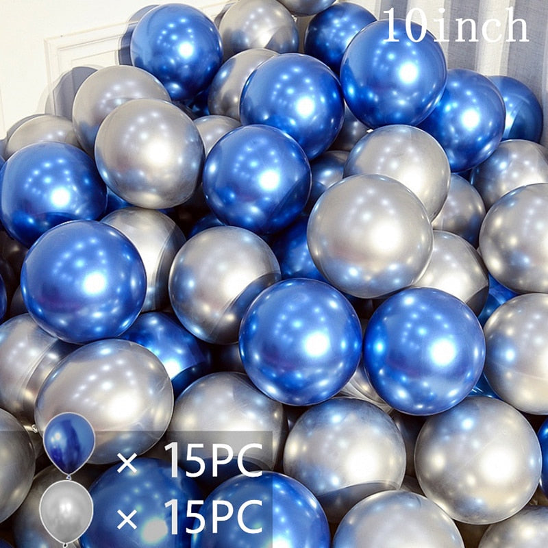 30pcs 10inch Metal Latex Confetti Balloons Wedding Decorations Matte Helium Globos Baby Shower Birthday Party Decorations - anconmall