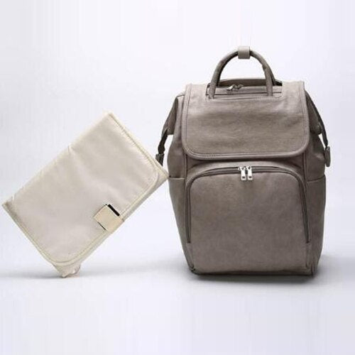 Large PU Leather Diaper Bag Backpack for Mom in Brown Stroller Organizer Bags Maternity Travel Baby Nappy Bags  Panaleras