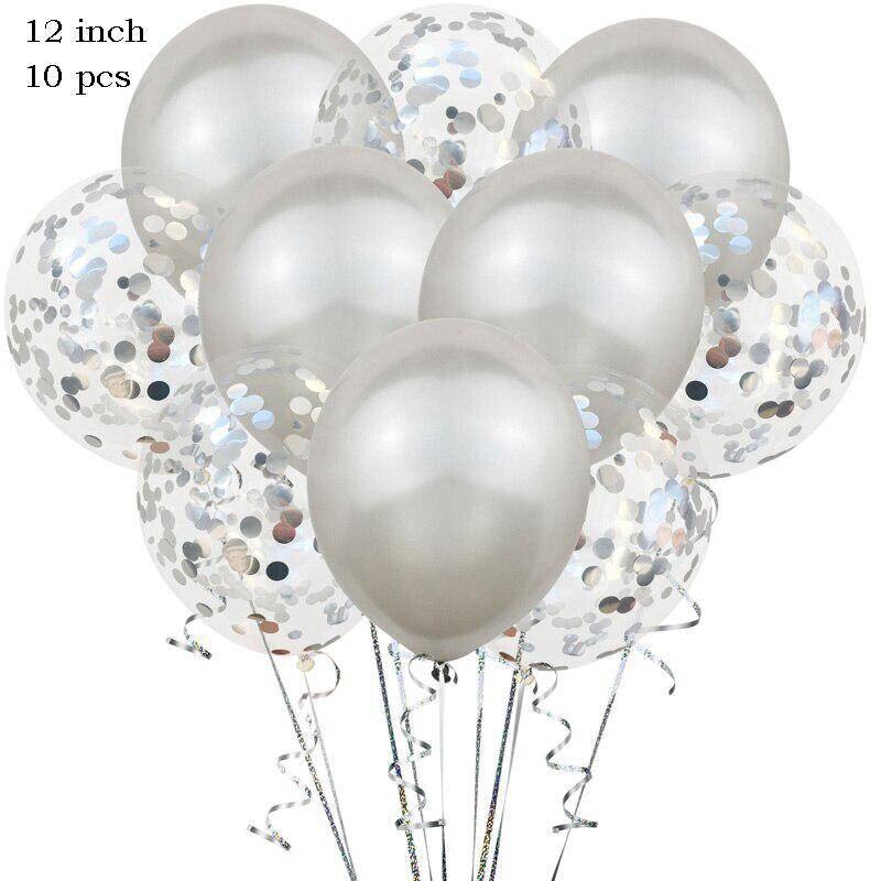 10 PCS 12 Inch Latex Balloons and Colored Confetti Balloon Birthday Party Baby Shower Wedding Graduation Decoration - anconmall