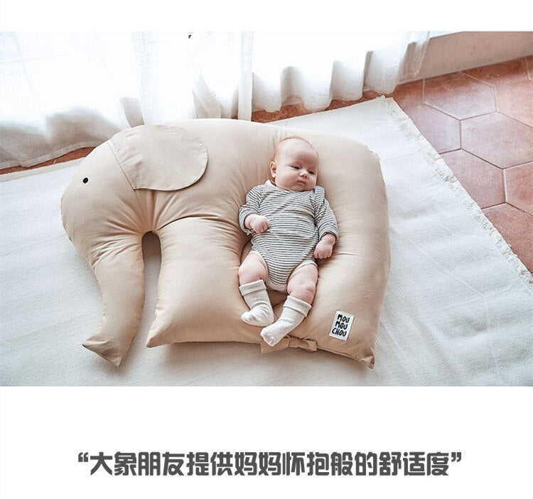 Korean Style Cute Elephant Baby Anti-vomiting Anti-overflow Nursing Cushion Newborn Cotton Comfort Bed Wedge Pillow Baby Feeding