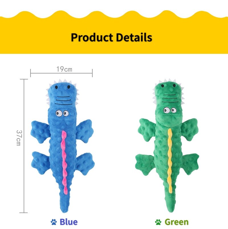 No Stuffing Squeaky Dog Toys Pet Puppy Dog Plush Doll with Crinkle Paper Fun Octopus Crocodile Interactive Chew Toys Grind Teeth - anconmall