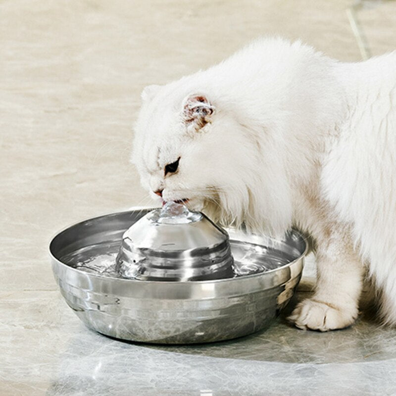 Stainless Steel Cat Water Fountain Automatic Super Quiet Pet Water Fountain Easy Clean Safe Pet Dogs Cats Bowl Water Dispenser