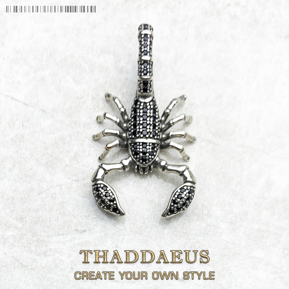 Pendant Scorpion Black,Brand New Fashion Jewelry Europe 925 Sterling Silver Accessories Gift For Woman Rebel Men