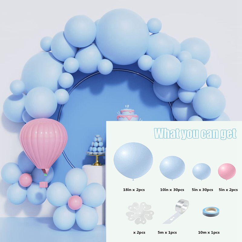 Pink Blue Macaron Balloons Garland Arch Kit 5 Inch 10 Inch 18 Inch Balloon Happy Birthday Baby Shower Wedding Party Decoration - anconmall