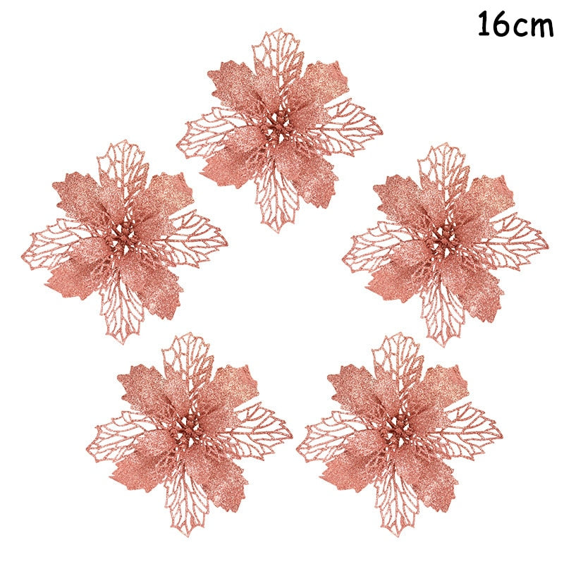 5Pcs Christmas Red Berry Articifial Flower Pine Cone Branch Christmas Tree Decorations Ornament Gift Packaging Home DIY Wreath