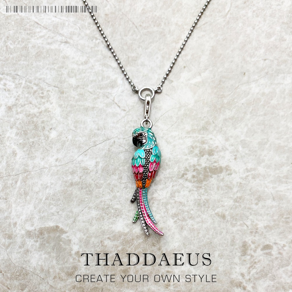 Charm Necklace Parrot Spring Brand New Fashion Jewelry Europe 925 Sterling Silver Link Chain Gift For Women Girls