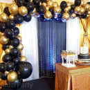 123pcs Black Golden Balloon Garland Kit Gold Confetti Latex Ballon  30th 40th 50th Happy Birthday Baby Shower Party Decoration - anconmall