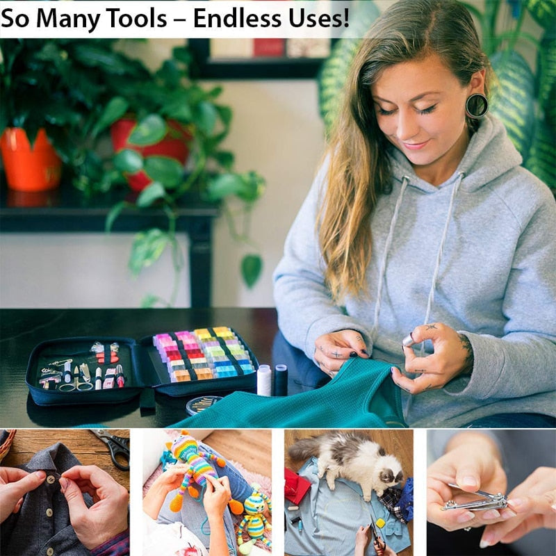 200/183/98 PCS Sewing Kits Professional Repair Sewing Box Set for Hand Quilting Needle Thread Stitching Embroidery Accessories