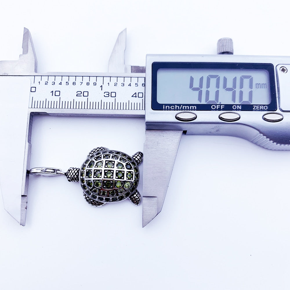 Pendant Green Turtle Large Brand New Fashion Jewelry Europe 925 Silver Sterling Accessories Gift For Woman Men