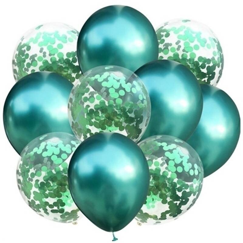 10pcs 12 Inch Metallic Colors Latex Balloons Confetti Inflatable Air Balloons for Birthday Wedding Balloons Decorate Supplies - anconmall
