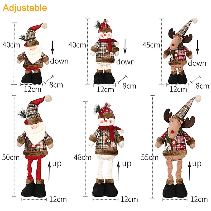 2023 Christmas Decorations Santa Claus Snowman Elk Dolls Ornament New Year Kids Gift Noel Natal Navidad Xmas Decor for Home