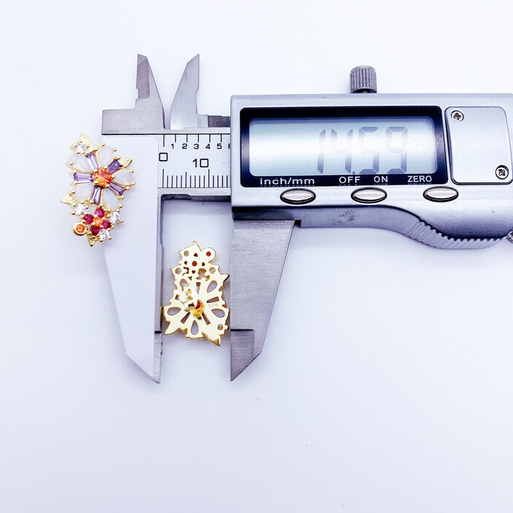 Flowers Colourful Stone Studs Earrings,Europe Yellow Gold Color Handcrafte Jewelry For Women,2022 New Gift 925 Sterling Silver