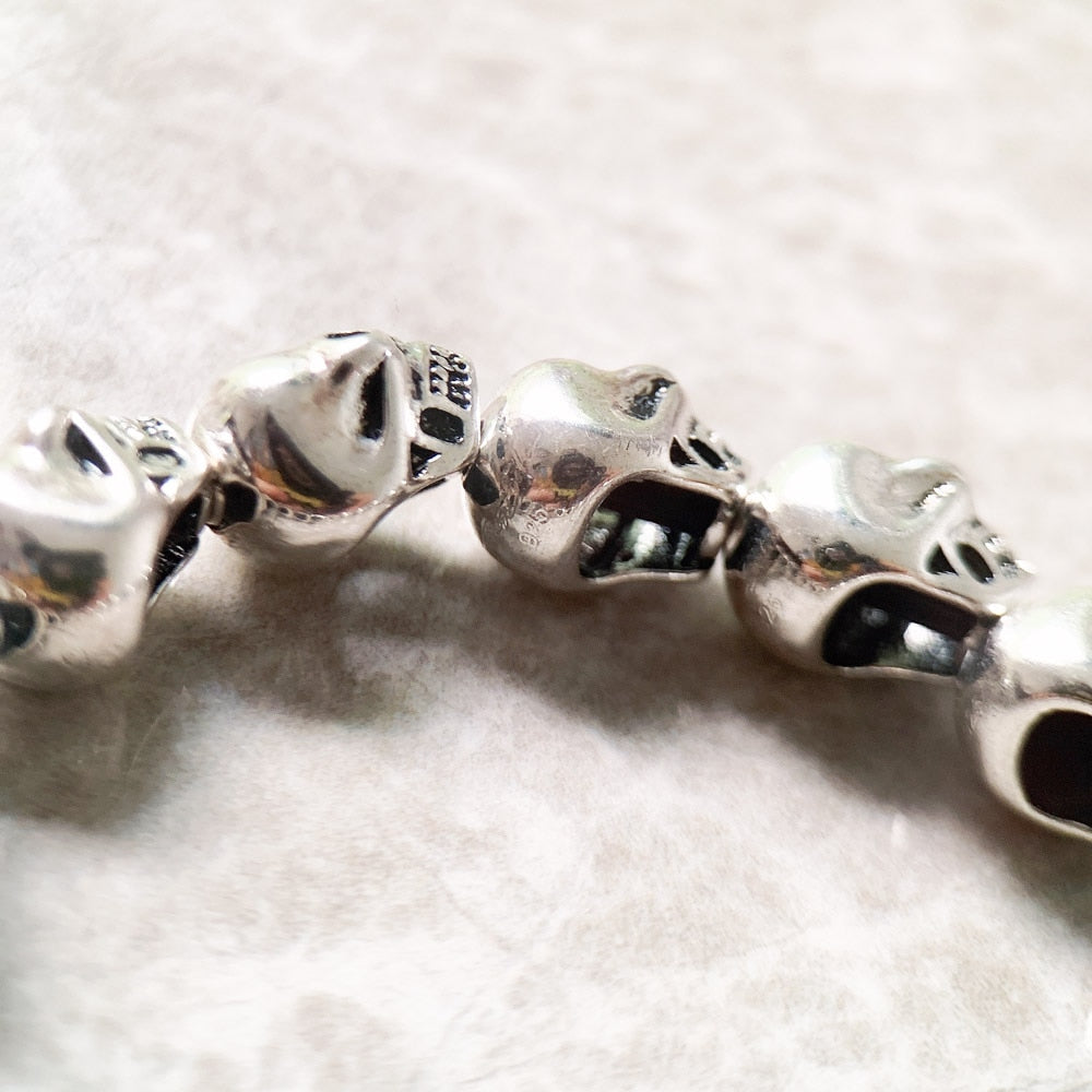Skull Bracelet Europe Style DIY Jewelry Accessories Jewerly For Men And Women Gift In 925 Sterling Silver