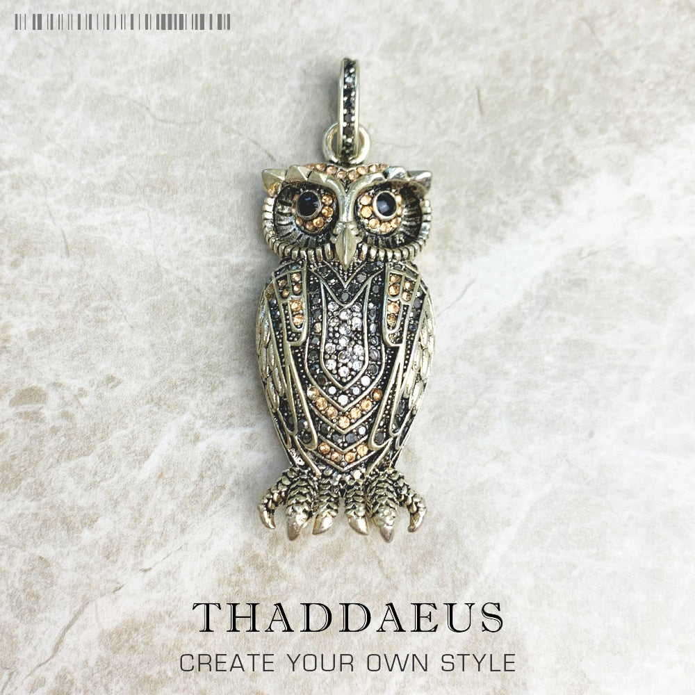 Pendant Owl,Brand New Fashion Trendy Jewelry Europe 925 Sterling Silver Accessories Cute Soul Gift For Woman
