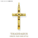 Pendant Elaborate Design Cross Golden New Fine Jewelry Ethnic Pure 925 Sterling Silver Gift For Woman &amp; Men