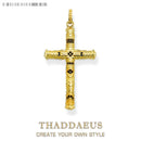 Pendant Elaborate Design Cross Golden New Fine Jewelry Ethnic Pure 925 Sterling Silver Gift For Woman &amp; Men