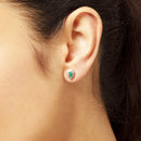 Green Water Drip Tear Down Ear Stud Earrings Europe Style Fashion Jewelry For Women Gift In 925 Sterling Silver