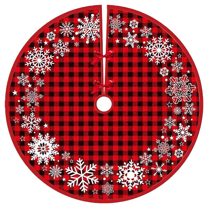 90cm Christmas Tree Skirt Santa Claus Snowflake Xmas Tree Carpet Ornament Merry Christmas Decoration For Home Noel New Year 2023