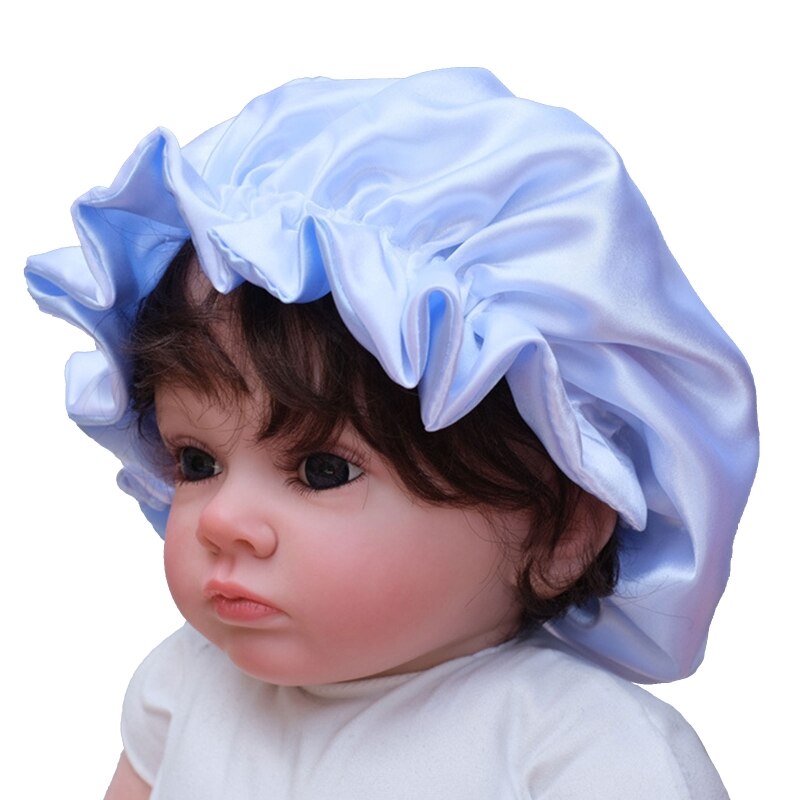 1 Pc Kids Satin Hat Elastic Flower Blossom Baby Sleeping Hair Accessory for Toddler Child Baby Face Washing Shower