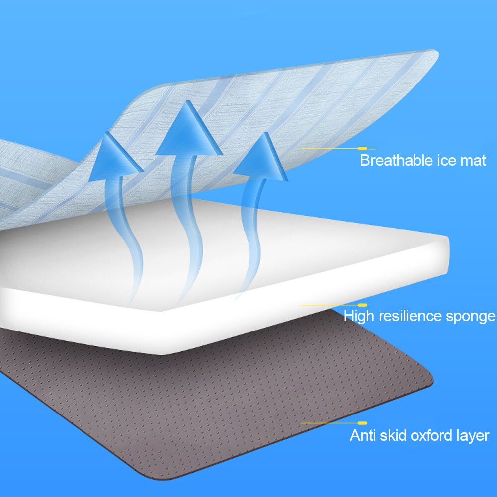 Indoor Pet Bed Summer Cooling Pad Cool Pet Ice Pad with Pillow Kennel Cushion Ice Pad Breathable Non-slip Dog Cooling Mat - anconmall