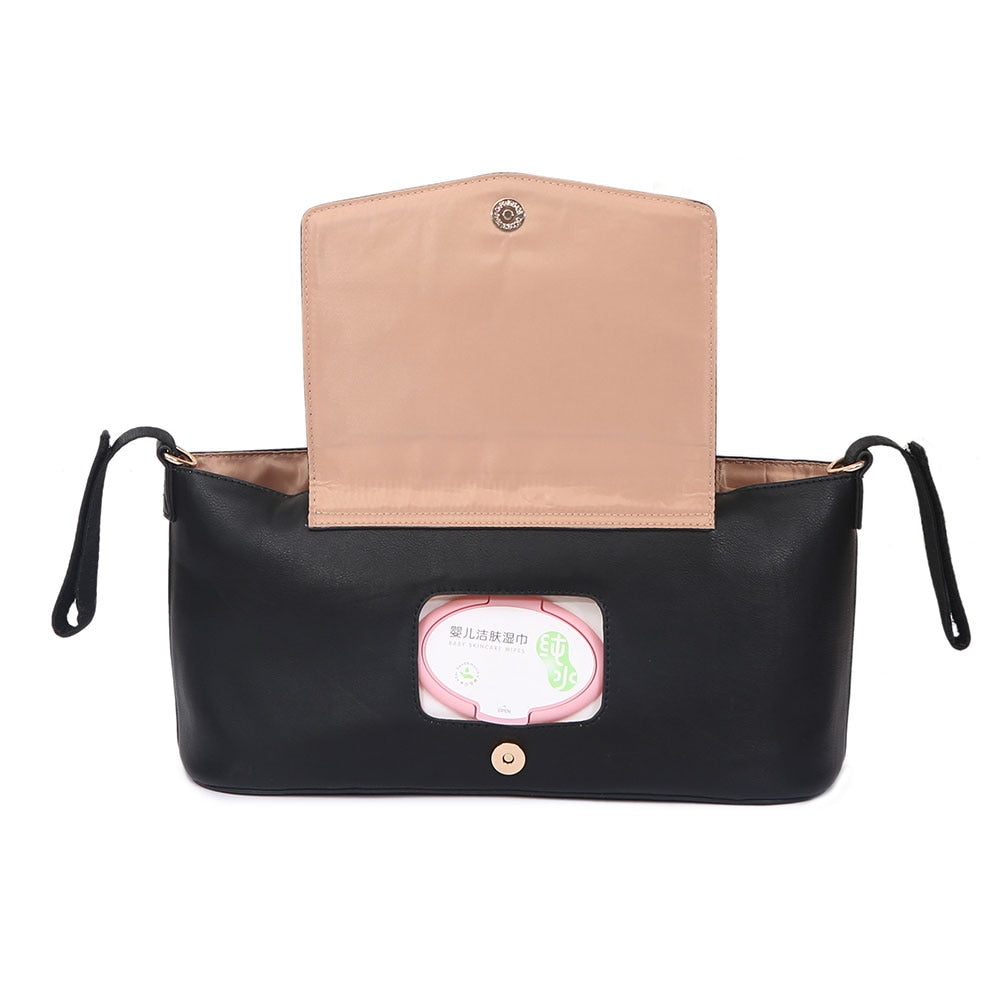 PU Leather Pram Stroller Organizer Bag Diaper Bags Nursing Stroller Bag Stroller Accessories Stroller Cup Holder Cover