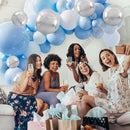 121Pcs Macaron Blue White Silver Balloons Garland Arch Kit Silver 4D Foil Balloons for Baby Shower Wedding Birthday Party Decor - anconmall