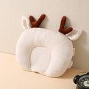 hibobi Baby Pillow Soft Deer Shape Pillow &amp; Bear Pattern Stereotype Cotton Anti Roll Sleep Support Concave Design Prevent Flat
