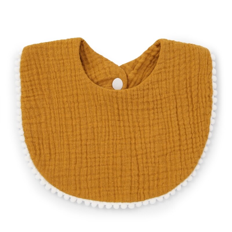 Baby Bandana Drool Bibs with Ruffle Lace Trim Solid Color Infant Toddler Boys Girls Drooling Teething Saliva Towel Cotton Super
