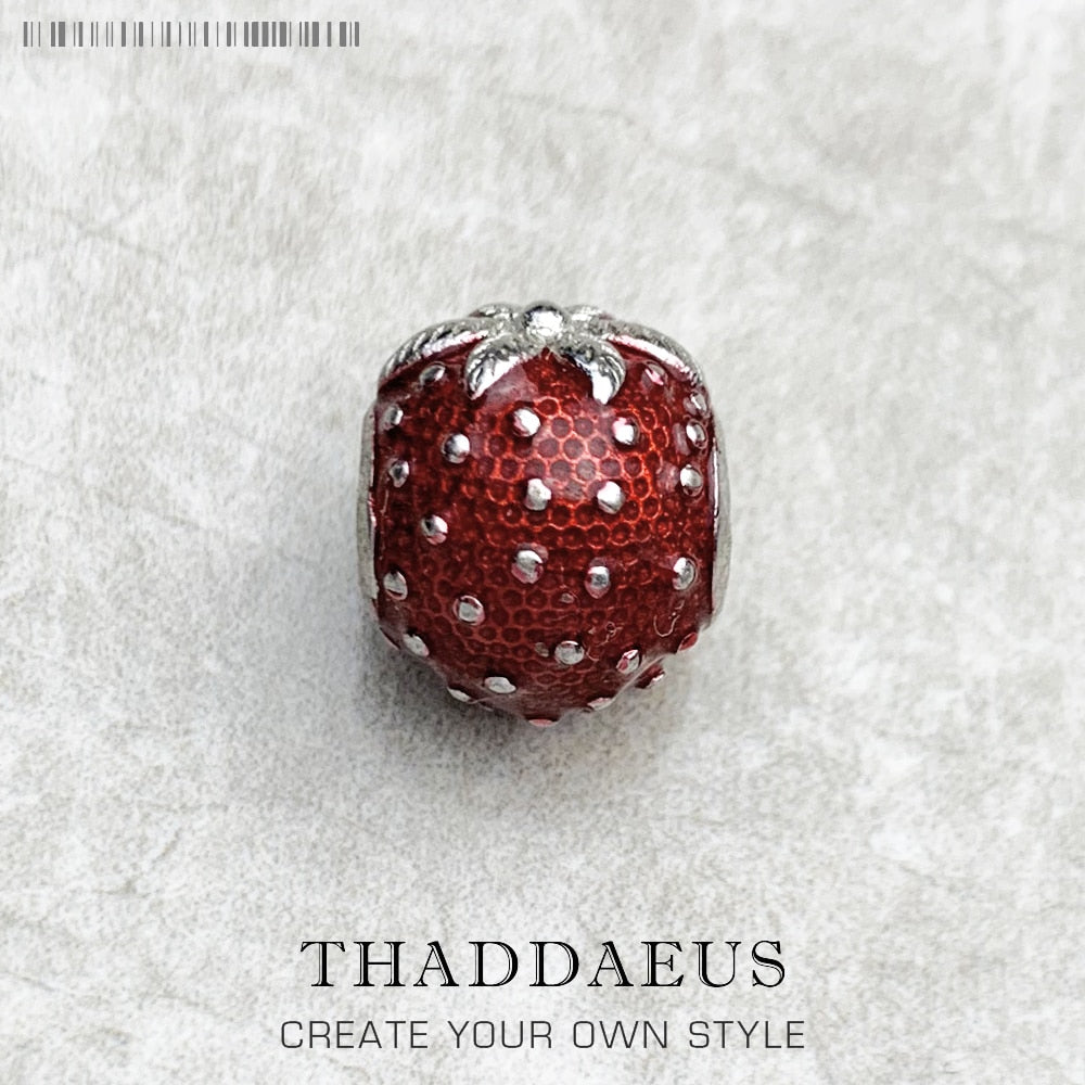 Beads Strawberry 925 Sterling Silver Charm European DIY Jewelry Accessorie Gift For Women