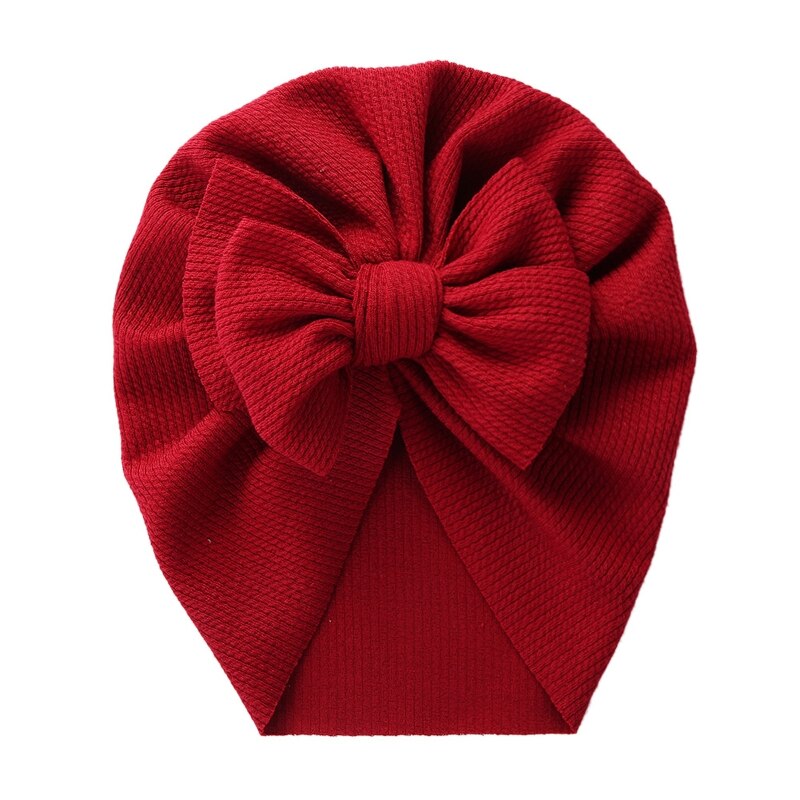 Baby Hat Cute Bows Knot Beanie Floral Bowknot Headwrap Newborn Soft Cotton Solid Color Bonnet Infants Kids Headwear Gifts