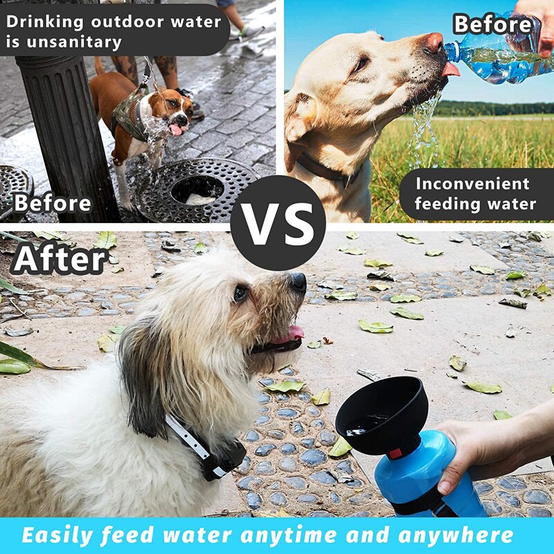 Dog Water Bottle Foldable Pet Feeder Bowl Portable Water Bottle Pets Outdoor Travel Drinking Dog Bowls Drink Bowl Dogs BPA Free