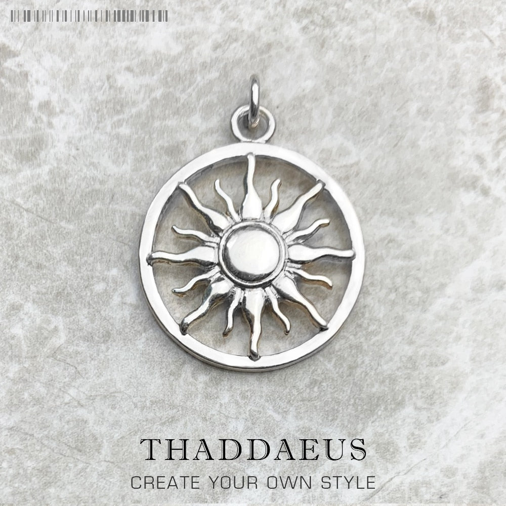 Pendant Amulet Sun New Fashion Glam 925 Sterling Silver Jewelry Europe Style Accessories Gift For  Woman Men