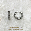 Creole Skulls Hinged Hoop Earrings Europe Style Punk Fashion Jewelry For Women Men Gift In Solid 925 Sterling Silver