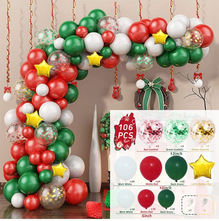 Christmas Balloon Garland Arch kit 2022 Merry Christmas Decorations For Home Xmas Balloon Navidad Noel Gift New Year 2023