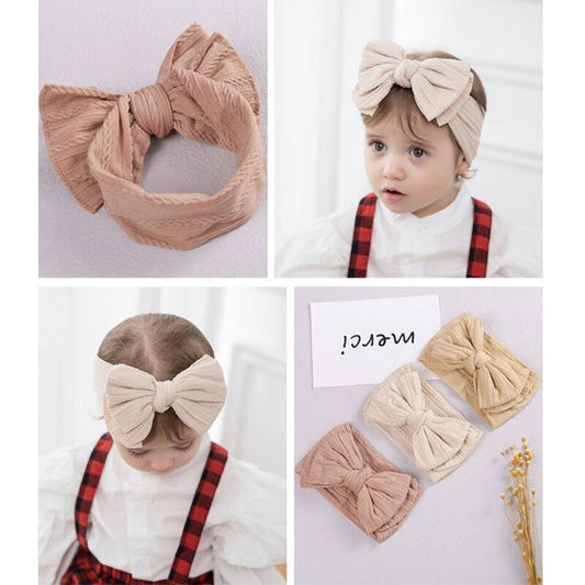 1 Pc Baby Bows Headband Elastic Knit Nylon Headwear Newborn Baby Hair Accessory for Baby Girls Newborn Infant Toddlers