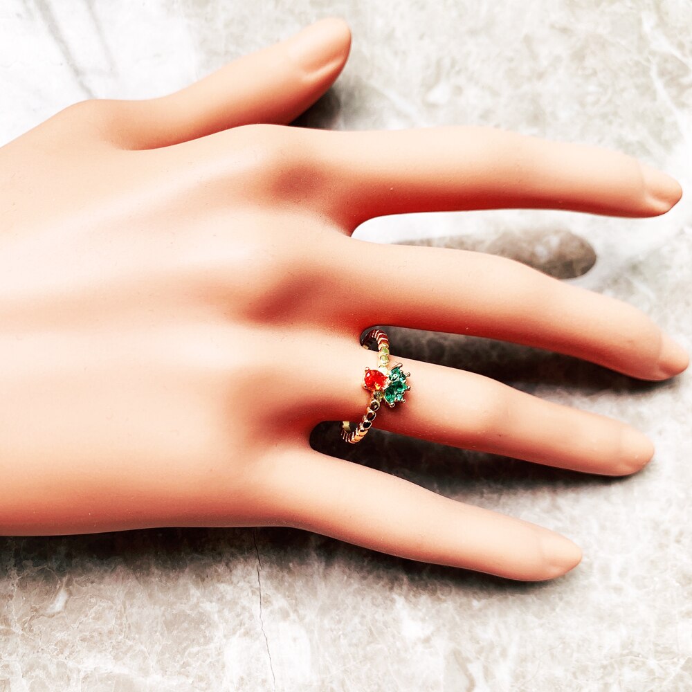 Ring Pineapple Europe Style Golden Fine Jewerly For Women 2022 Brand New Sweet Gift In 925 Sterling Silver