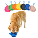Pet Dog Cat Feeding Water Folding Dog Pet Folding Silicone Bowl Outdoor Travel Portable Puppy Food Container Feeder Dish Bowl - anconmall