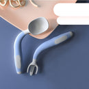 hibobi Spoon Fork 2Pcs for Baby PP Utensils Set Soft Feeding Bendable Kids Infant Toddler Eat Auxiliary Training Tableware