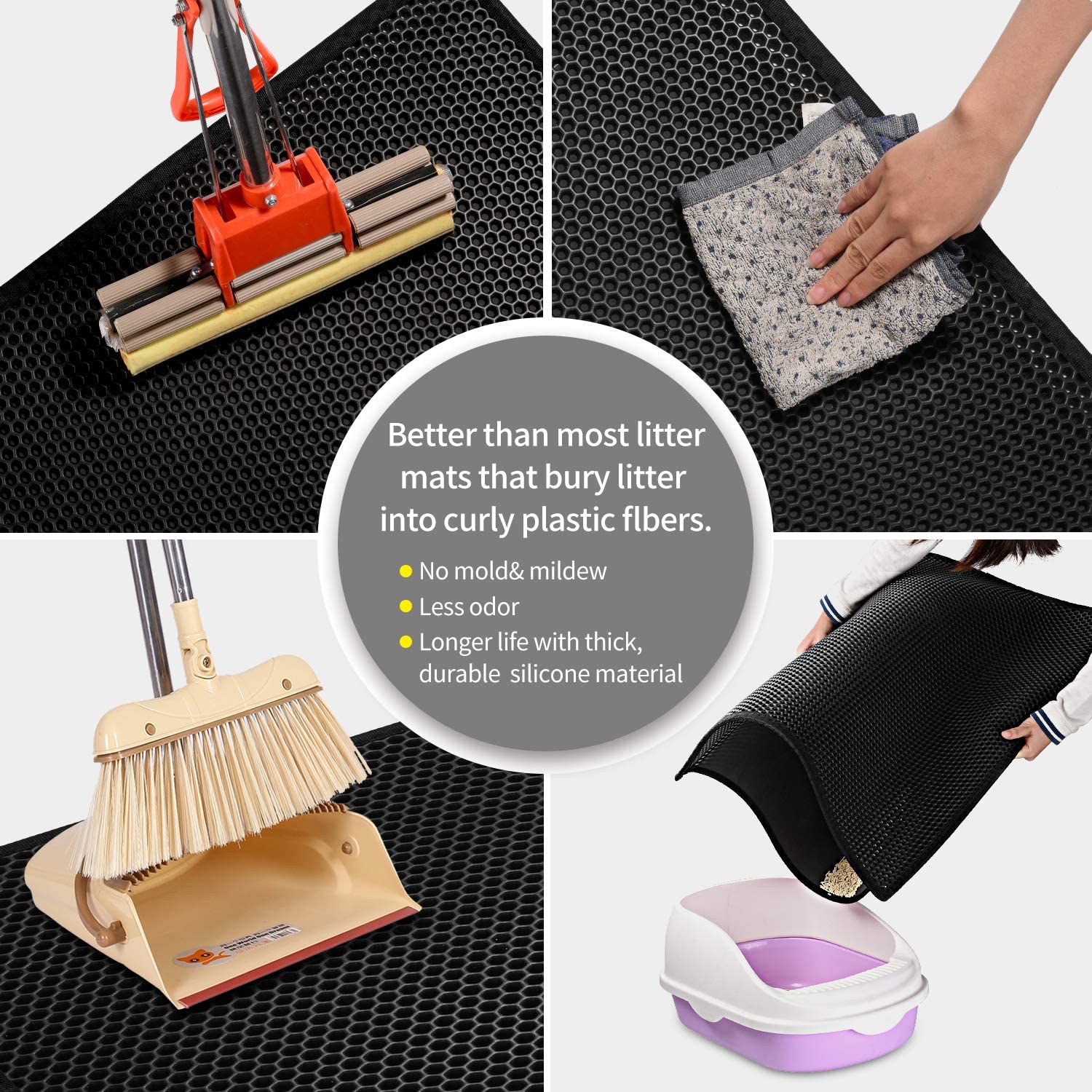 Pet Cat Litter Mat Double Layer EVA Non-slip Foldable Pad Sand Cat Toilet Leather Waterproof Clean Pad Cats Clean Accessories