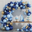 121Pcs Macaron Blue White Silver Balloons Garland Arch Kit Silver 4D Foil Balloons for Baby Shower Wedding Birthday Party Decor - anconmall