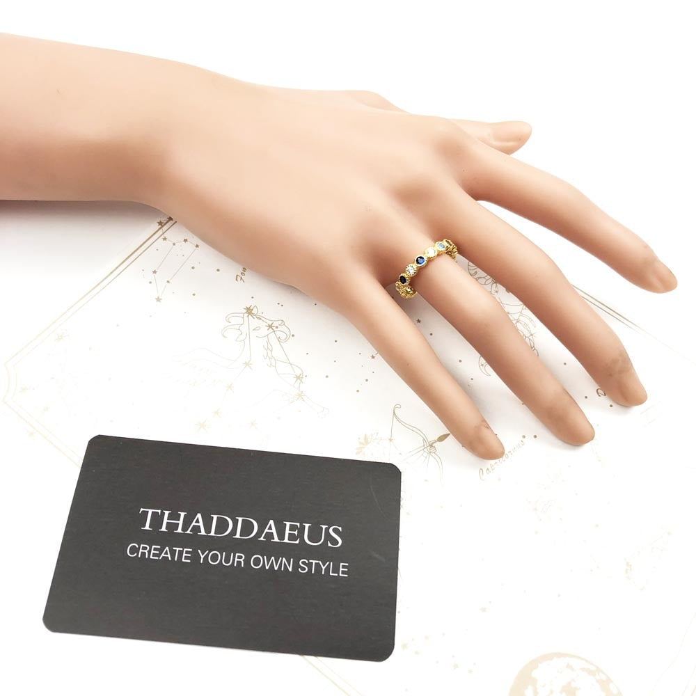 Golden Ring Royalty,Europe Fine Jewerly For Elegance Women,2023 Summer Victorian Age Vintage Gift In 925 Sterling Silver