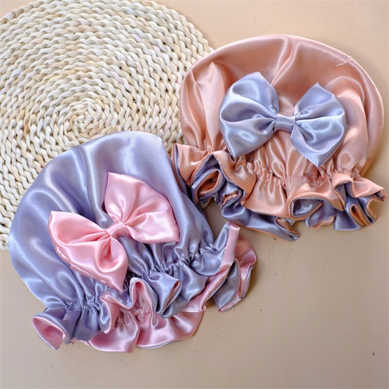 1 Pc Kids Hair Hat Elastic Blossom Bowknot  Baby Sleeping Hair Accessory for Toddler Child Baby Face Washing Shower Supplies