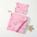 hibobi Cartoon Print Cotton Baby Blanket with Hat
