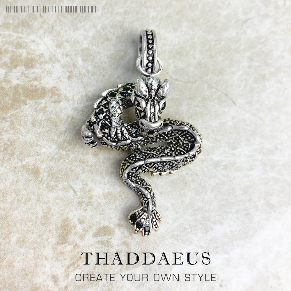 Pendant Dragon Black Brand Fashion Jewelry Europe 925 Sterling Silver Accessories Gift For Woman & Men