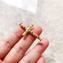 Pendant Elaborate Design Cross Golden New Fine Jewelry Ethnic Pure 925 Sterling Silver Gift For Woman &amp; Men