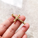 Pendant Elaborate Design Cross Golden New Fine Jewelry Ethnic Pure 925 Sterling Silver Gift For Woman &amp; Men