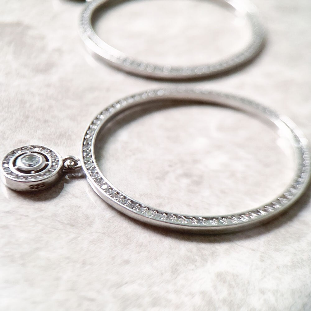 Round Drop Earrings,Europe Style Glam Fine Jewerly For Women Gift In 925 Sterling Silver