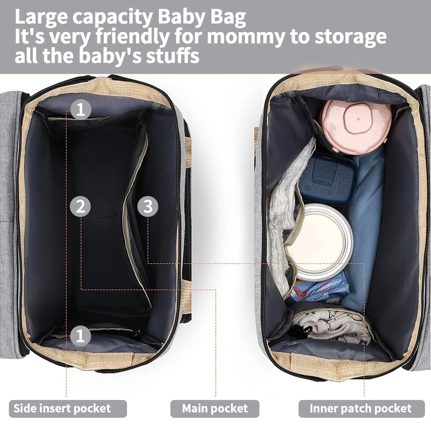 Baby Diaper Bag Nappy Stroller Bags For Baby Maternity Bag Backpacks Crib Newborn Mommy Bag Changing Table Baby Bags For Mom - anconmall