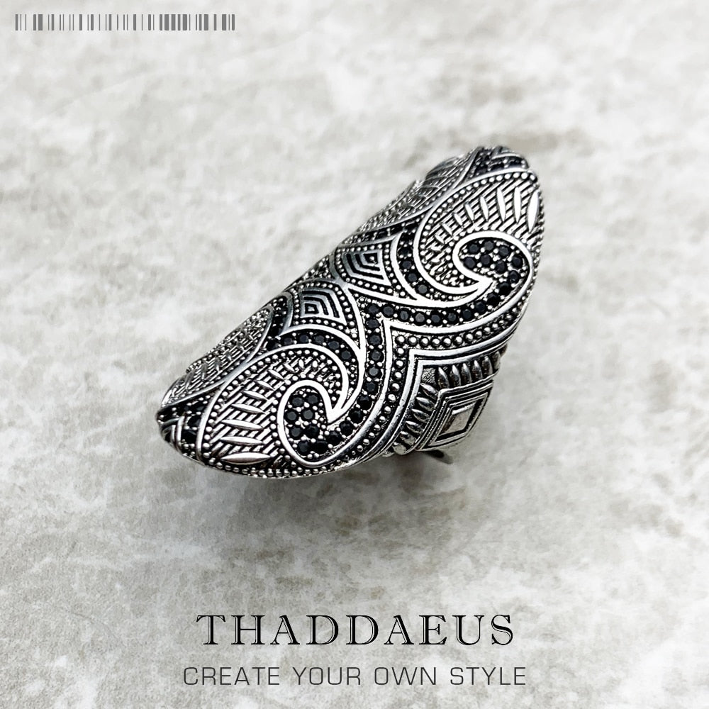 Ring Maori Cultural Tattoo Ornament,Bridal Sets Fashion Good Jewerly For Women Men Gift In 925 Sterling Silver