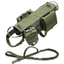 Camouflage Big Dog Harness Pet German Shepherd K9 Malinois Training Vest Tactical Dog Harness and Leash Set For Dogs - anconmall